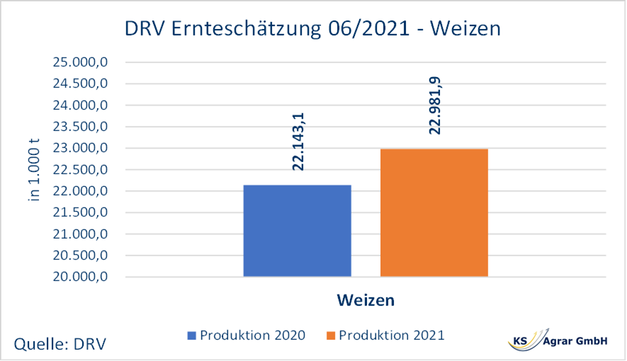 DRV erhöht Prognose für deutsche Weizen- und Rapsernte 2021